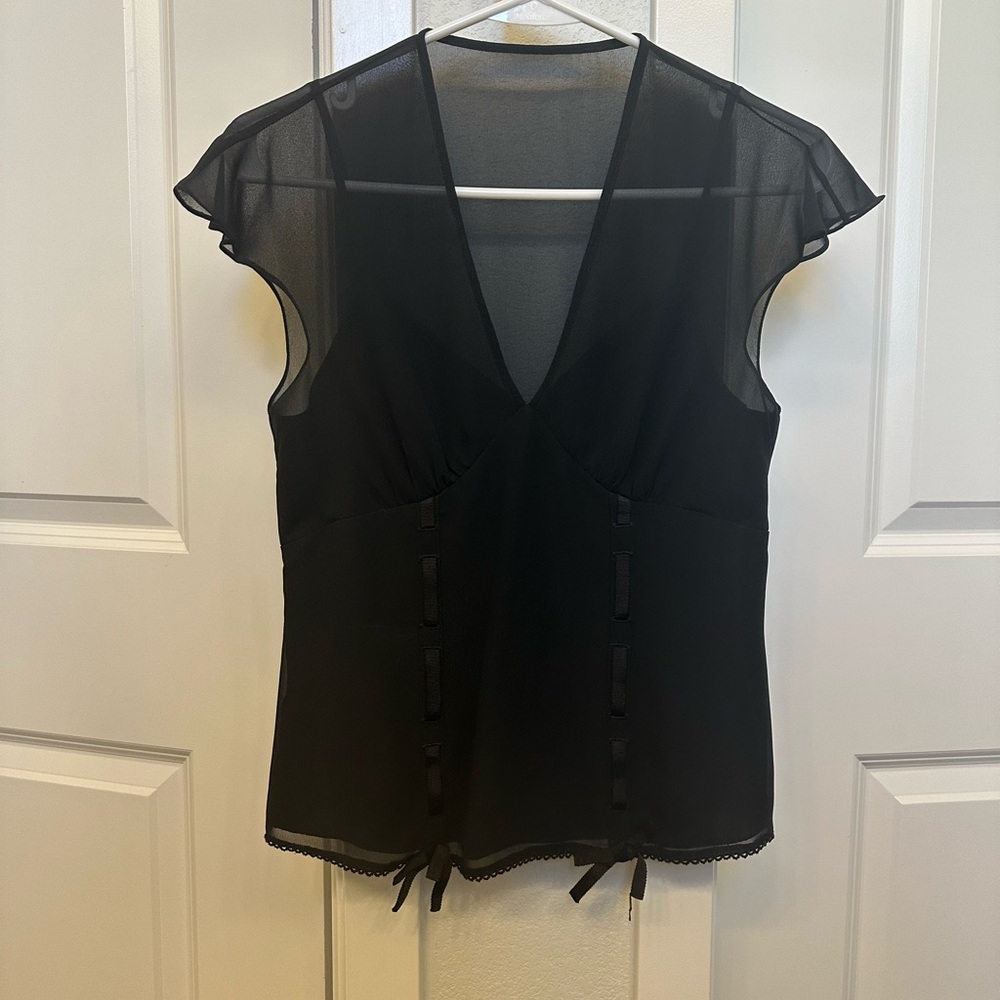 Liz Claiborne Black Sheer Blouse